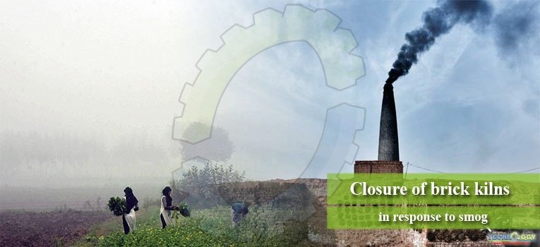 Closure of brick kilns in response to smog