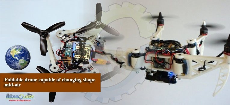 Foldable drone capable of changing shape mid-air