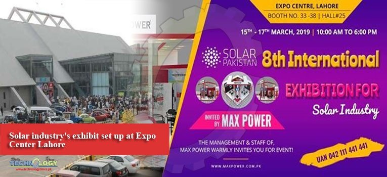 Solar industry's exhibit set up at Expo Center Lahore