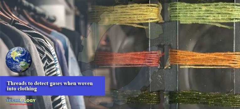 Threads to detect gases when woven into clothing