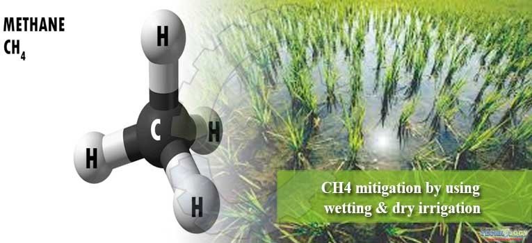 CH4 mitigation by using wetting & dry irrigation