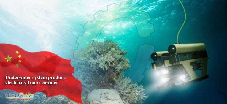 Underwater system produce electricity from seawater