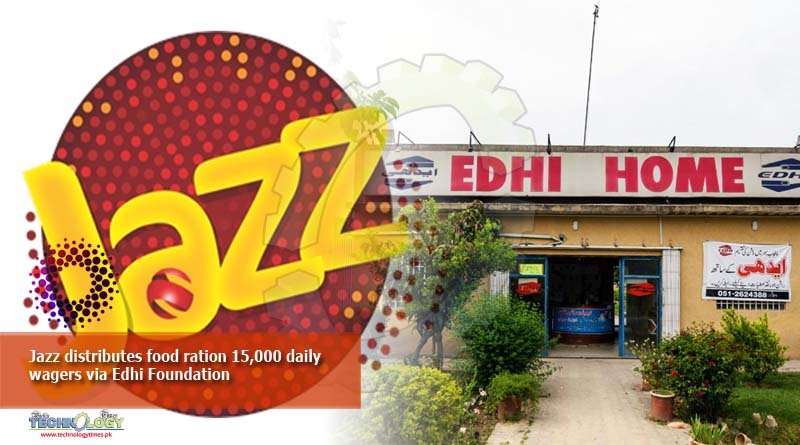 Jazz distributes food ration 15,000 daily wagers via Edhi Foundation