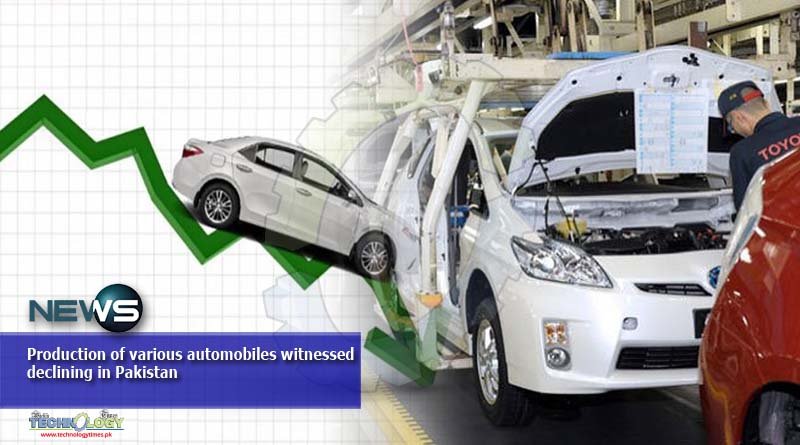 Production of various automobiles witnessed declining in Pakistan