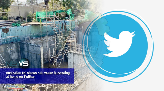 Australian HC shows rain water harvesting at home on Twitter