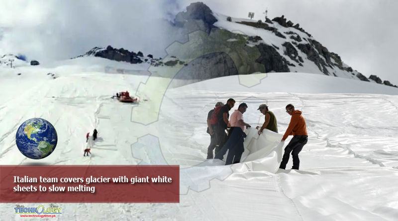 Italian-team-covers-glacier-with-giant-white-sheets-to-slow-melting