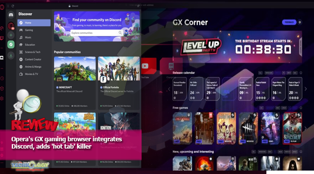 Opera's GX gaming browser integrates Discord, adds 'hot tab' killer