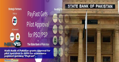 State Bank of Pakistan grants approval for pilot operation to APPS for ecommerce payment gateway “PayFast”.