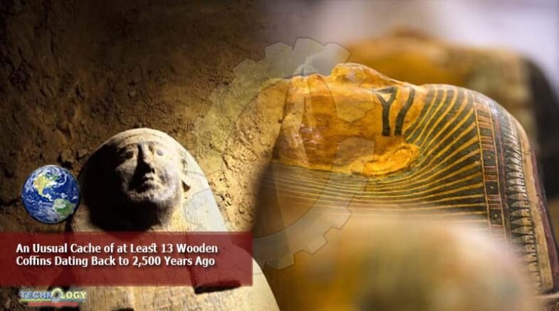 An uusual cache of at least 13 wooden coffins dating back to 2,500 years ago