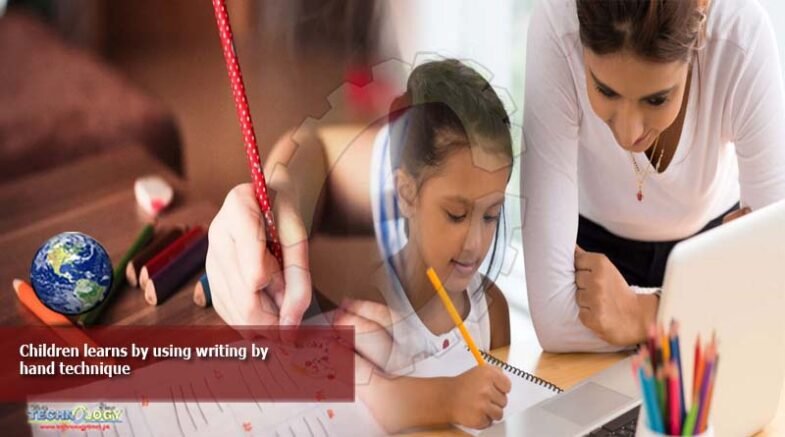 Children learns by using writing by hand technique